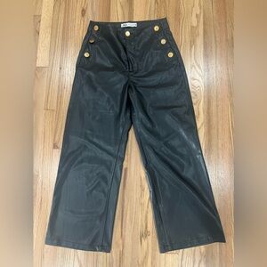Zara wide leg faux leather pants